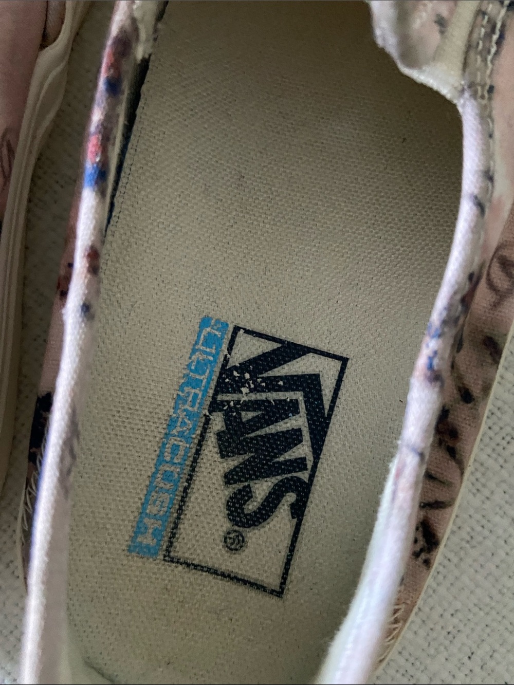 Vans Slip-On Floral Watercolor Canvas Sneakers in Pink and Blue Women’s 8.5 - Picture 9 of 15